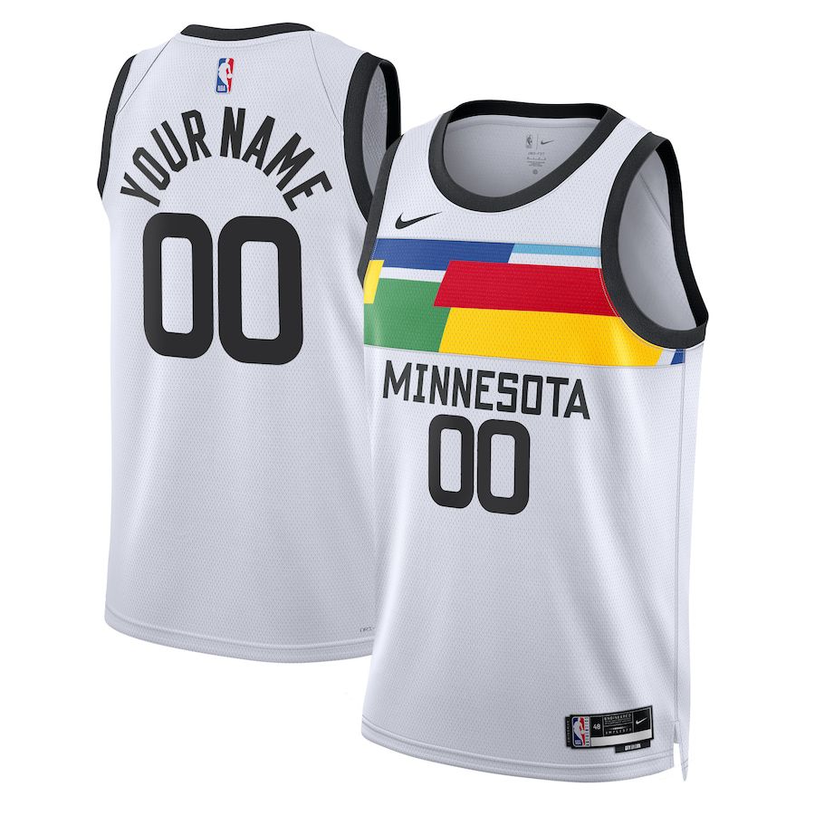 Men Minnesota Timberwolves Nike White City Edition 2022-23 Swingman Custom NBA Jersey